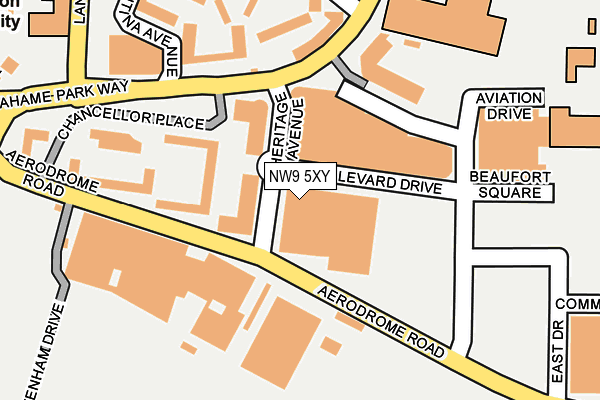 NW9 5XY map - OS OpenMap – Local (Ordnance Survey)