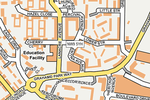 NW9 5YH map - OS OpenMap – Local (Ordnance Survey)