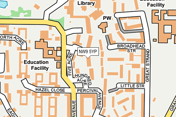 NW9 5YP map - OS OpenMap – Local (Ordnance Survey)