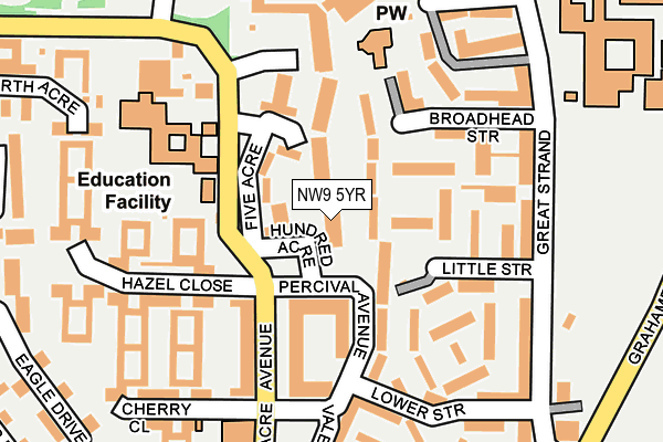 NW9 5YR map - OS OpenMap – Local (Ordnance Survey)