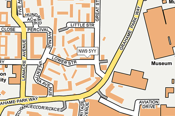 NW9 5YY map - OS OpenMap – Local (Ordnance Survey)