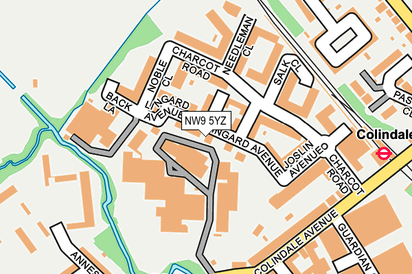NW9 5YZ map - OS OpenMap – Local (Ordnance Survey)