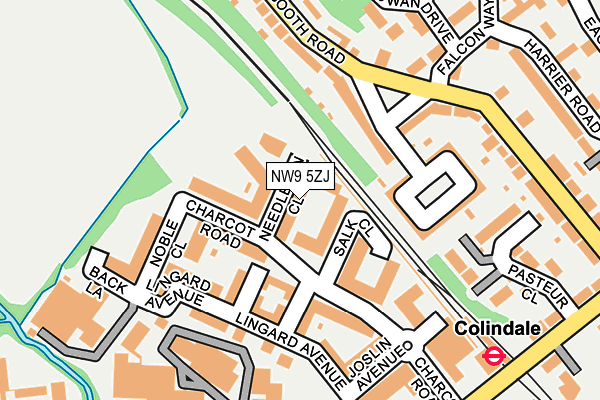 NW9 5ZJ map - OS OpenMap – Local (Ordnance Survey)