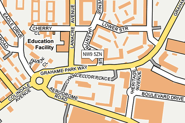 NW9 5ZN map - OS OpenMap – Local (Ordnance Survey)