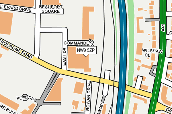NW9 5ZP map - OS OpenMap – Local (Ordnance Survey)