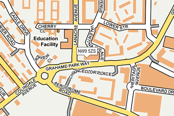 NW9 5ZS map - OS OpenMap – Local (Ordnance Survey)