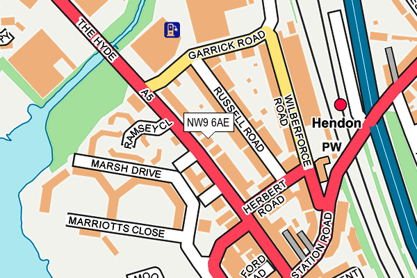 NW9 6AE map - OS OpenMap – Local (Ordnance Survey)
