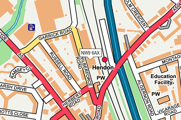 NW9 6AX map - OS OpenMap – Local (Ordnance Survey)