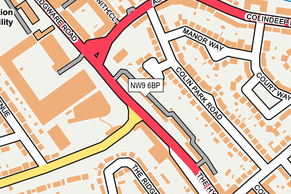 NW9 6BP map - OS OpenMap – Local (Ordnance Survey)
