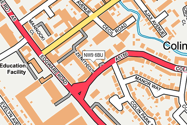 NW9 6BU map - OS OpenMap – Local (Ordnance Survey)