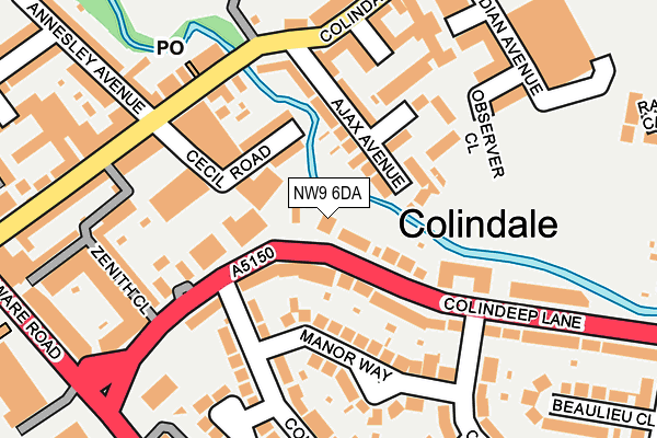 NW9 6DA map - OS OpenMap – Local (Ordnance Survey)