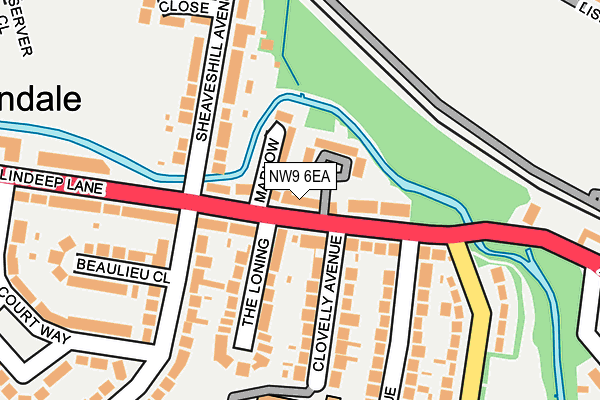 NW9 6EA map - OS OpenMap – Local (Ordnance Survey)