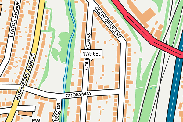 NW9 6EL map - OS OpenMap – Local (Ordnance Survey)