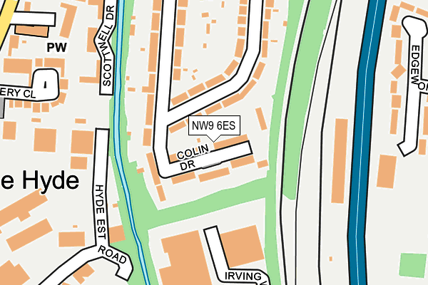 NW9 6ES map - OS OpenMap – Local (Ordnance Survey)