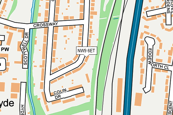 NW9 6ET map - OS OpenMap – Local (Ordnance Survey)