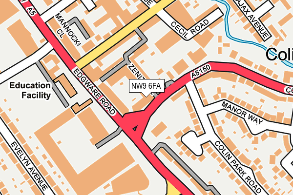 NW9 6FA map - OS OpenMap – Local (Ordnance Survey)