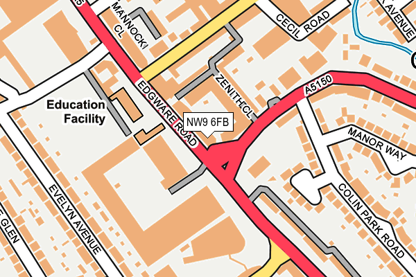 NW9 6FB map - OS OpenMap – Local (Ordnance Survey)