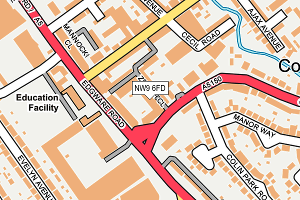 NW9 6FD map - OS OpenMap – Local (Ordnance Survey)