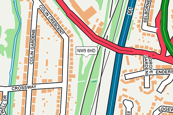 NW9 6HD map - OS OpenMap – Local (Ordnance Survey)