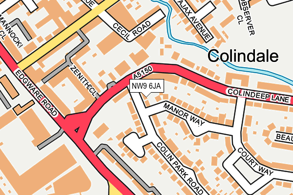 NW9 6JA map - OS OpenMap – Local (Ordnance Survey)