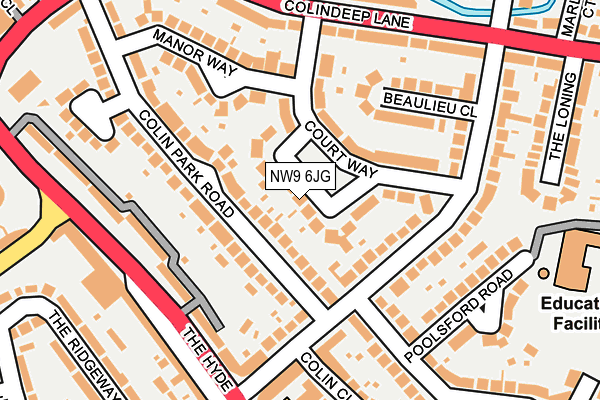 NW9 6JG map - OS OpenMap – Local (Ordnance Survey)