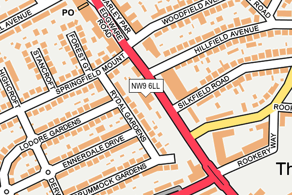 NW9 6LL map - OS OpenMap – Local (Ordnance Survey)