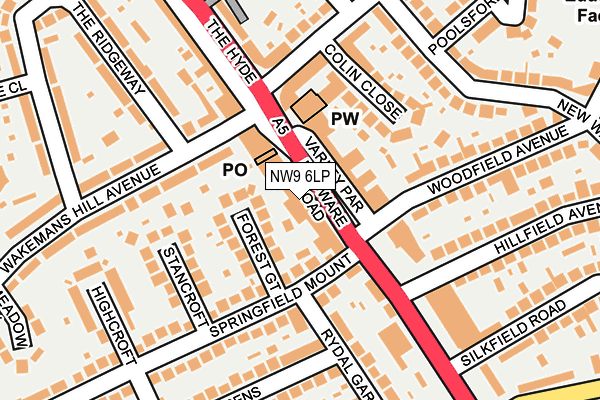 NW9 6LP map - OS OpenMap – Local (Ordnance Survey)