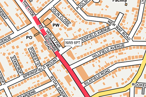 NW9 6PT map - OS OpenMap – Local (Ordnance Survey)