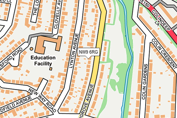 NW9 6RG map - OS OpenMap – Local (Ordnance Survey)