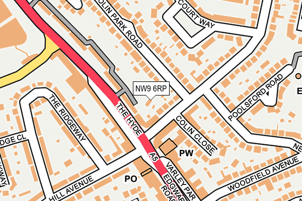 NW9 6RP map - OS OpenMap – Local (Ordnance Survey)