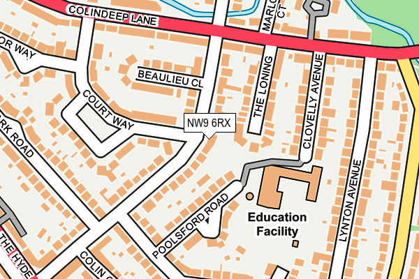 NW9 6RX map - OS OpenMap – Local (Ordnance Survey)