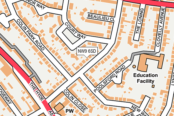 NW9 6SD map - OS OpenMap – Local (Ordnance Survey)
