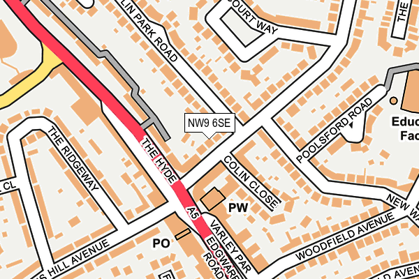 NW9 6SE map - OS OpenMap – Local (Ordnance Survey)