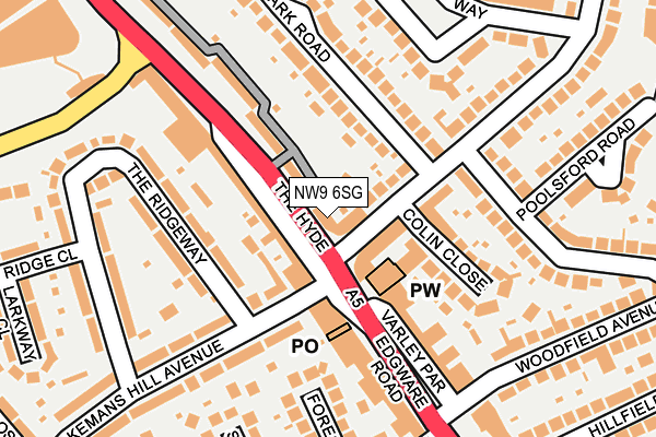 NW9 6SG map - OS OpenMap – Local (Ordnance Survey)