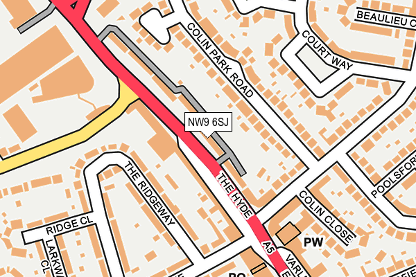 NW9 6SJ map - OS OpenMap – Local (Ordnance Survey)
