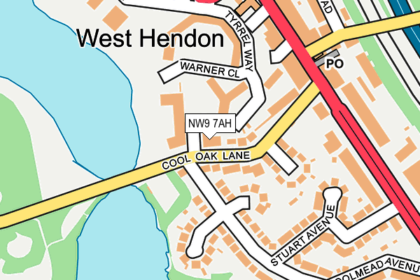 NW9 7AH map - OS OpenMap – Local (Ordnance Survey)