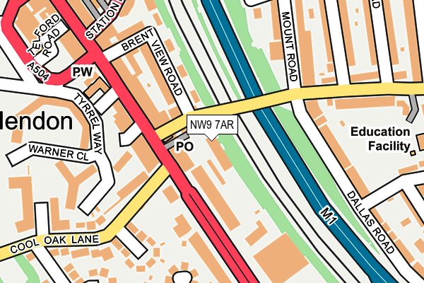NW9 7AR map - OS OpenMap – Local (Ordnance Survey)
