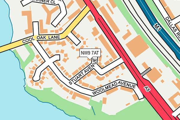 NW9 7AT map - OS OpenMap – Local (Ordnance Survey)
