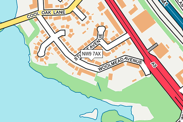 NW9 7AX map - OS OpenMap – Local (Ordnance Survey)