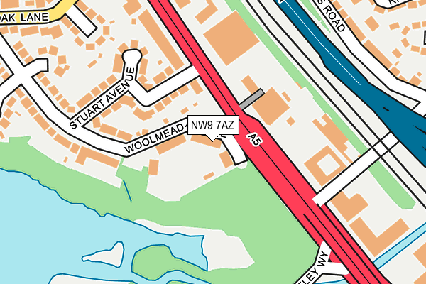 NW9 7AZ map - OS OpenMap – Local (Ordnance Survey)