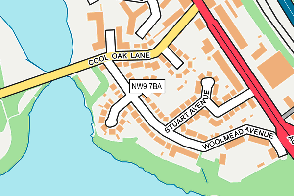 NW9 7BA map - OS OpenMap – Local (Ordnance Survey)
