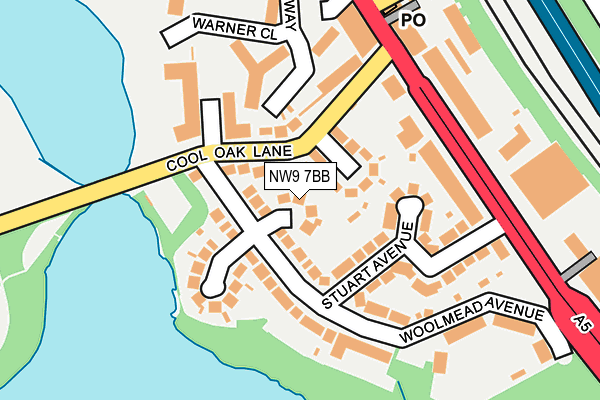 NW9 7BB map - OS OpenMap – Local (Ordnance Survey)