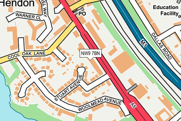 NW9 7BN map - OS OpenMap – Local (Ordnance Survey)