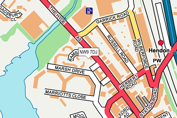 NW9 7DJ map - OS OpenMap – Local (Ordnance Survey)