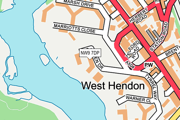 NW9 7DP map - OS OpenMap – Local (Ordnance Survey)