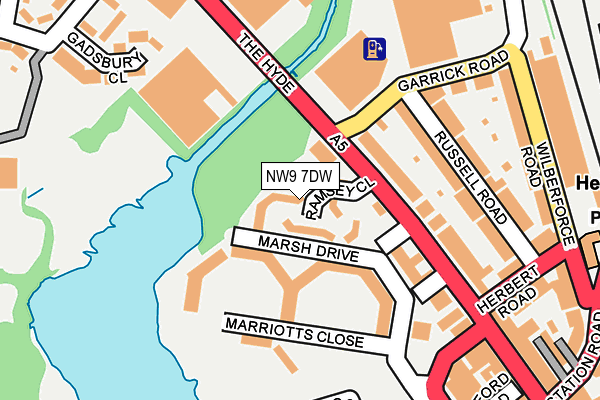 NW9 7DW map - OS OpenMap – Local (Ordnance Survey)