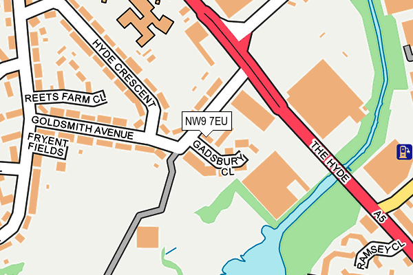 NW9 7EU map - OS OpenMap – Local (Ordnance Survey)
