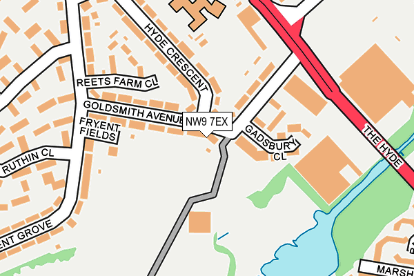 NW9 7EX map - OS OpenMap – Local (Ordnance Survey)