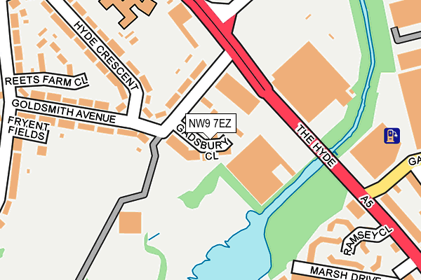 NW9 7EZ map - OS OpenMap – Local (Ordnance Survey)