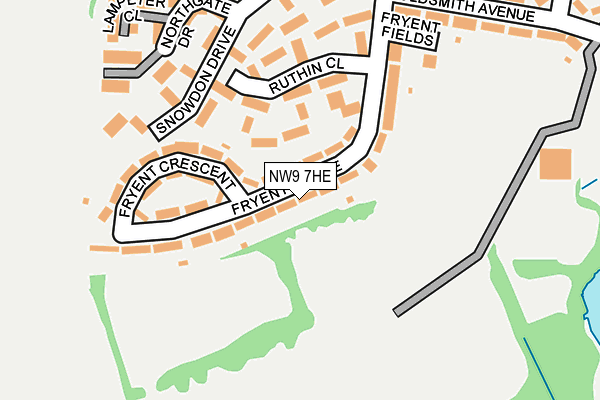 NW9 7HE map - OS OpenMap – Local (Ordnance Survey)